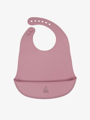 Salmon Pink Silicone Baby Bib