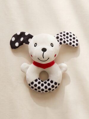 B&W Puppy Ring Rattle