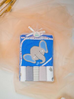 Baby Bubbles Hooded Towel Blue Elephant