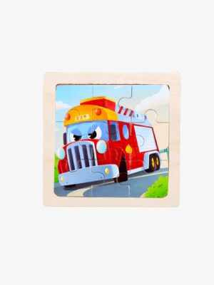 Wooden Bus Puzzle with Base