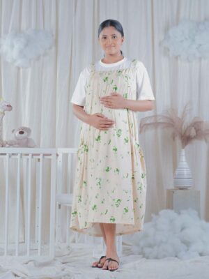 Maternity Dress - Green Pattern