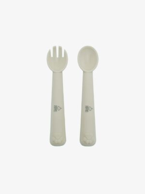 Cream Silicone Baby Cutlery Set