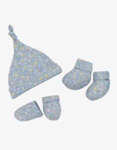 SnugBug Blossom newborn hat socks mitten set