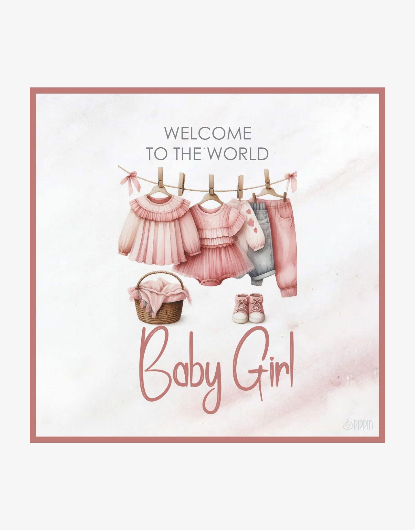 Welcoe baby girl gift card