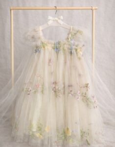 girl party dress cream