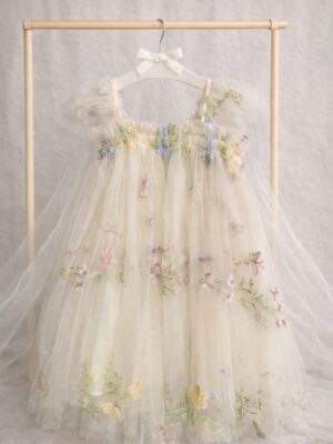 girl party dress cream