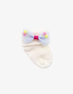 Baby Girl Bow Socks - cream