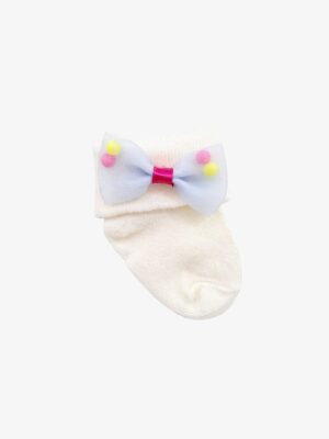 Baby Girl Bow Socks - cream