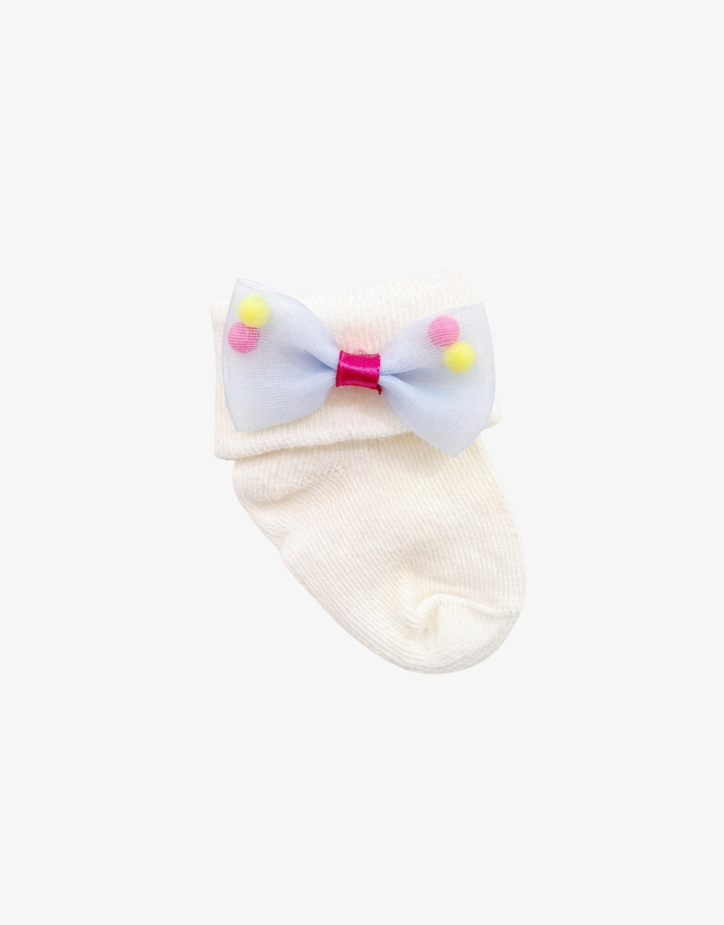 Baby Girl Bow Socks - cream