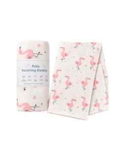 Pink Flamingo Receiving Blanket