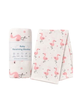 Pink Flamingo Receiving Blanket