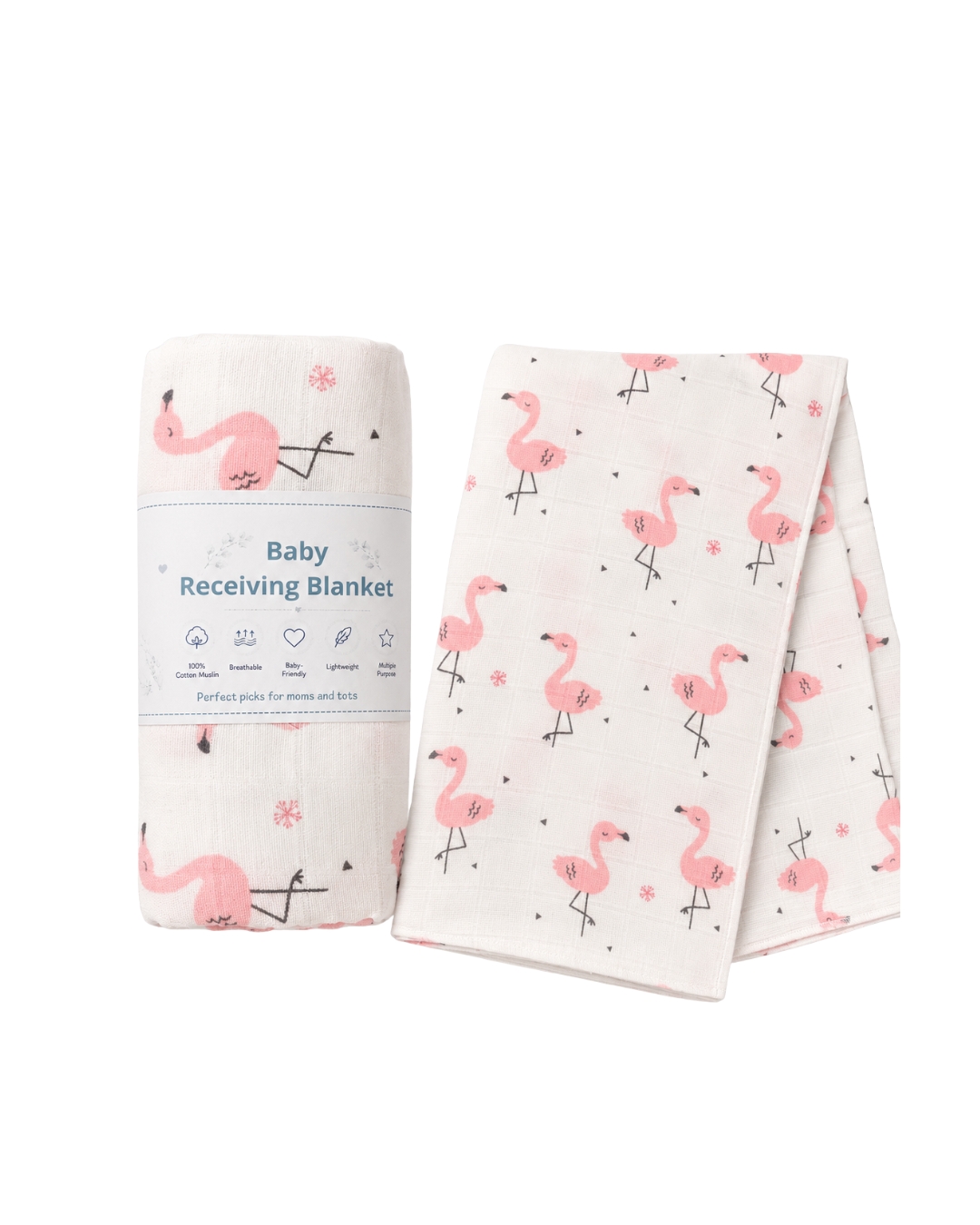 Pink Flamingo Receiving Blanket