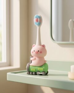 kids toothbrush piggy