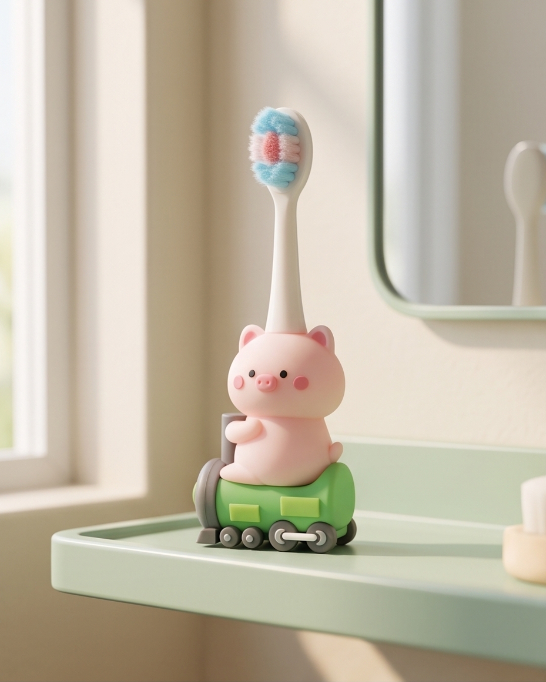 kids toothbrush piggy