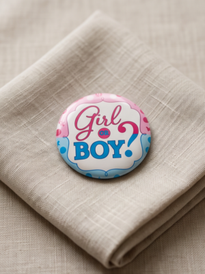 Girl or Boy Party Badge
